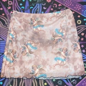 Cherub Mesh Mini Skirt with Lettuce Trim 👼🏼